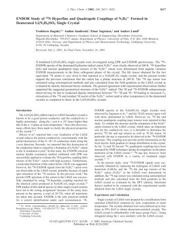 ENDOR Study of 14N Hyperfine and Quadrupole Couplings of ...