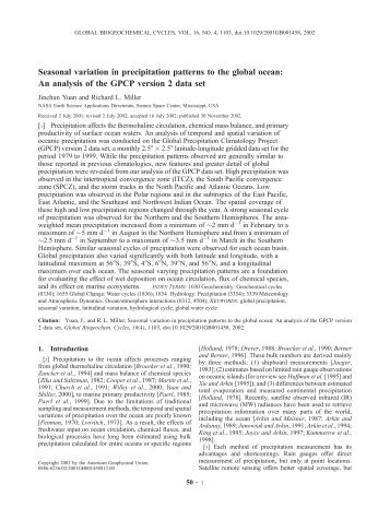 Seasonal variation in precipitation patterns to the global ocean: An ...