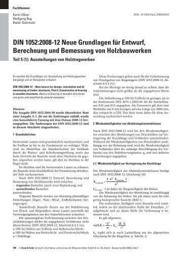 DIN 1052:2008-12 Neue Grundlagen für Entwurf - Dr. Rug & Partner