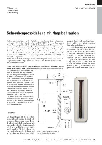 Schraubenpressklebung mit Nagelschrauben - Dr. Rug & Partner