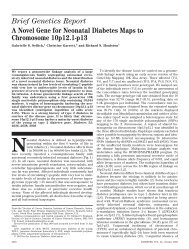 A Novel Gene for Neonatal Diabetes Maps to Chromosome 10p12 ...