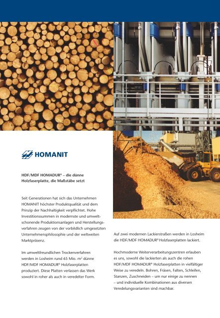 HDF/MDF HOMADUR® Holzfaserplatten - Homanit Werk