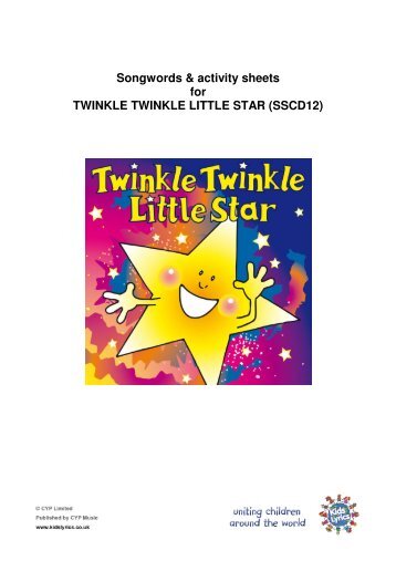 Songwords & activity sheets for TWINKLE TWINKLE LITTLE STAR ...
