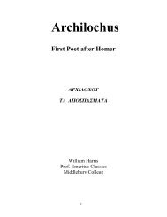 Archilochus - Community Home Page - Middlebury College