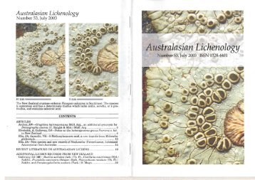 Australasian Lichenology