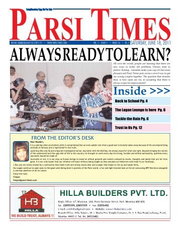new ways to tackle old problems. Donors meet - Parsi Times