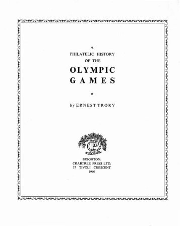 A Philatelic History of the Olympic Games - Sports Philatelists ...