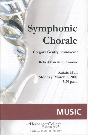 Symphonic Chorale - ASU Digital Repository - Arizona State University