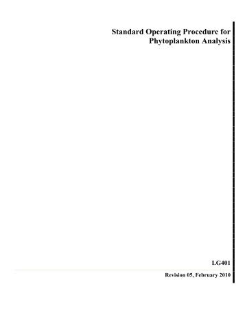 Standard Operating Procedure for Phytoplankton Analysis ...