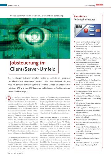 E3: Jobsteuerung im Client-Server - Umfeld - HONICO