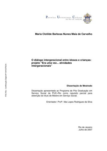 Maria Clotilde Barbosa Nunes Maia de Carvalho O ... - PUC Rio