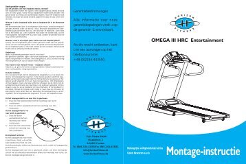 Montage-instructie Omega III HRC Entertainment - Horizon Fitness