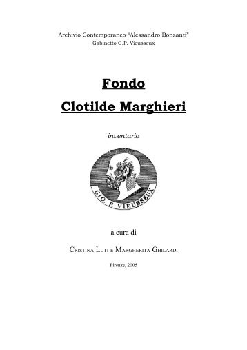 Fondo Clotilde Marghieri - Gabinetto Scientifico Letterario G.P. ...