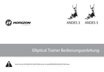 Elliptical Trainer Bedienungsanleitung - Horizon Fitness