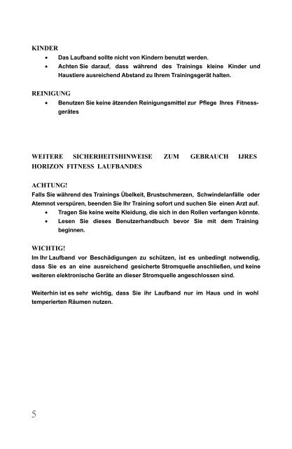 Bedienungsanleitung Laufbaender SL.pdf - Horizon Fitness