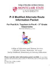 P-3 Modified Alternate Route Information Packet - Montclair State ...