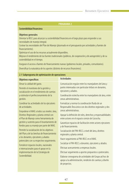 Resumen Ejecutivo - Ministerio del Ambiente