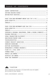 TABLE OF CONTENTS - Horizon Fitness