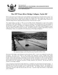 The 1957 Peace River Bridge Collapse, Taylor BC