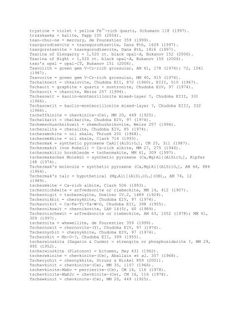 T.-7 Clay = kaolinite ?, Robertson 30 (1954). taaffeite-4H ...