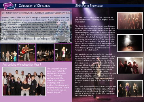 December 2012 Newsletter - Oasis Academy John Williams