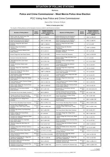 SITUATION OF POLLING STATIONS Police and Crime ...