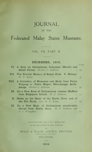 Journal of the Federated Malay States museums - Sabrizain.org