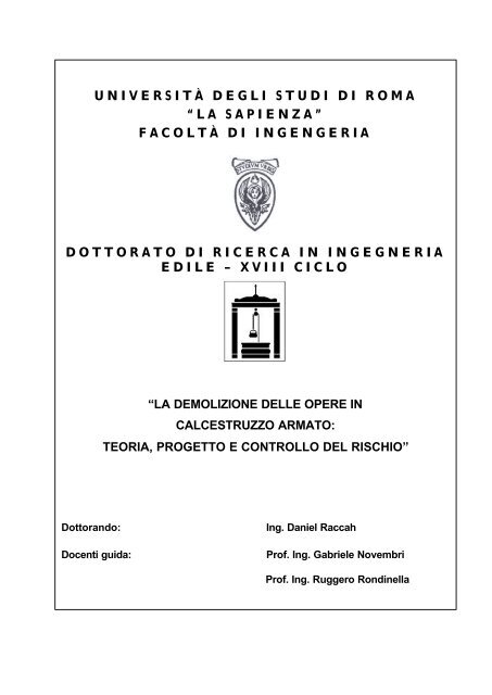 UNIVERSITÀ DEGLI STUDI DI ROMA “LA ... - Padis - Sapienza