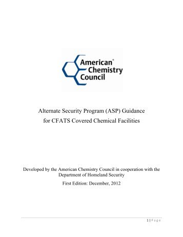 Alternative Security Program (ASP) Guidance Document and Template