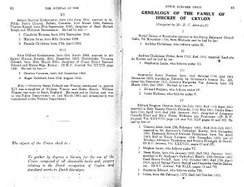 genealogy of the family of dirckze of ceylon - Dutch Burgher Union of ...