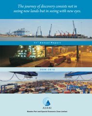 Annual Report for the year, 2009-2010 - Mundra Port
