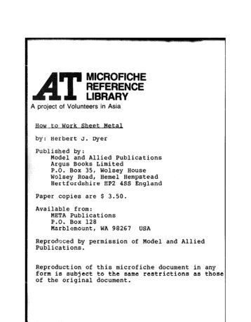 BOW to Work Sheet Metal Published by: Model and Allied ...