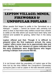 lepton village - The Cricket History of Calderdale and Kirklees