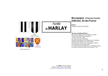 de HARLAY - Racines & Histoire - Free