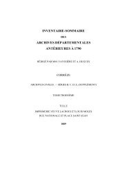 inventaire-sommaire archives départementales antérieures à 1790