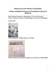 Resources on the History of Psychiatry from the - National Library of ...
