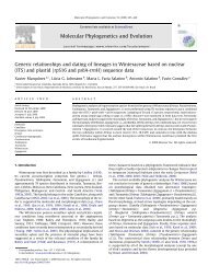 Generic relationships and dating of lineages in ... - CNCFlora