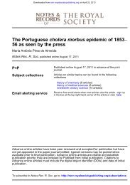 THE PORTUGUESE CHOLERA MORBUS EPIDEMIC OF 1853–56 ...