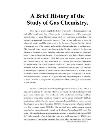 A Brief History of the Study of Gas Chemistry. - Professor Bruce ...