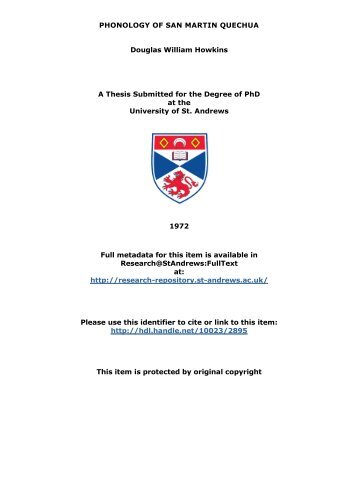 Douglas William Howkins PhD Thesis