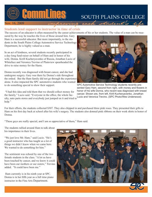 CommLines Nov_ 16.pdf - South Plains College