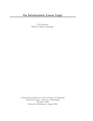 On Intuitionistic Linear Logic - Microsoft Research