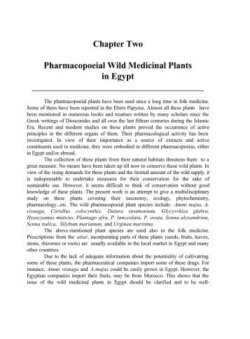 Chapter Two Pharmacopoeial Wild Medicinal Plants in Egypt