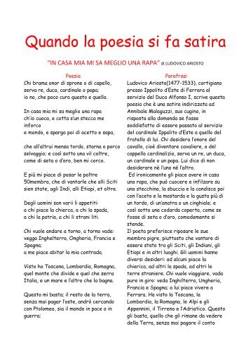 Quando la poesia si fa satira
