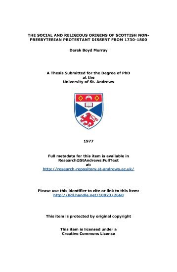 Derek Boyd Murray PhD Thesis - University of St Andrews