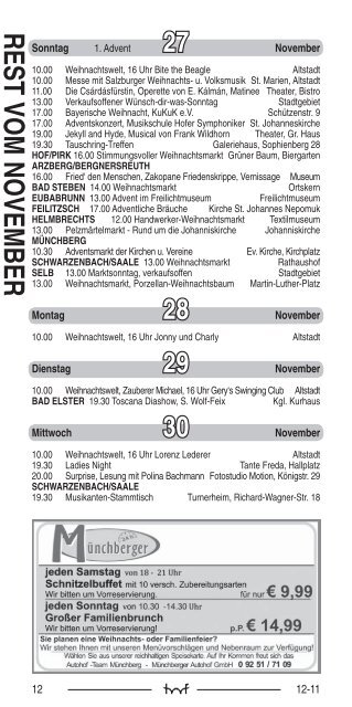 Dezember - Hof Programm