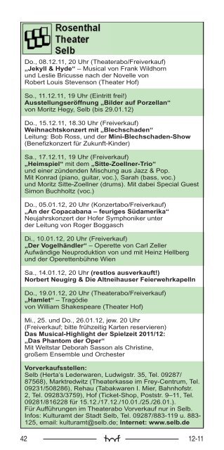 Dezember - Hof Programm