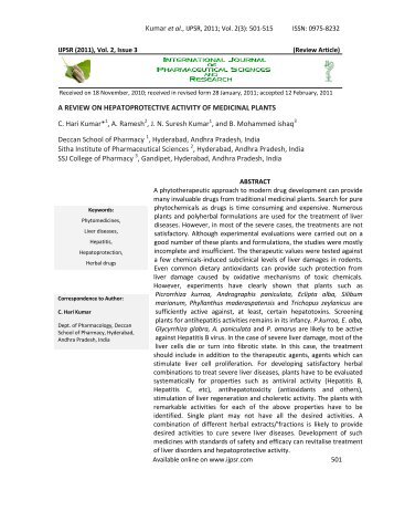 a review on hepatoprotective activity of medicinal plants