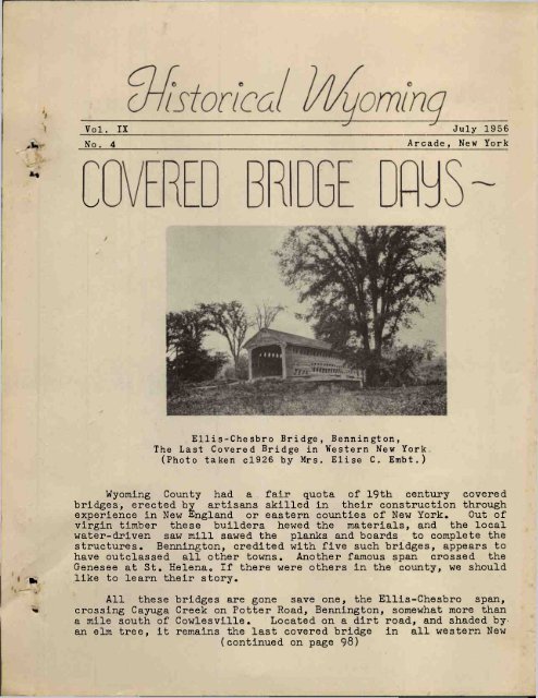Historical Wyoming County July 1956 - Old Fulton History