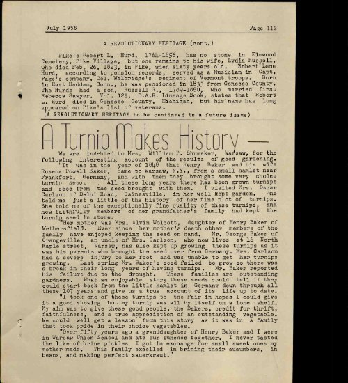 Historical Wyoming County July 1956 - Old Fulton History